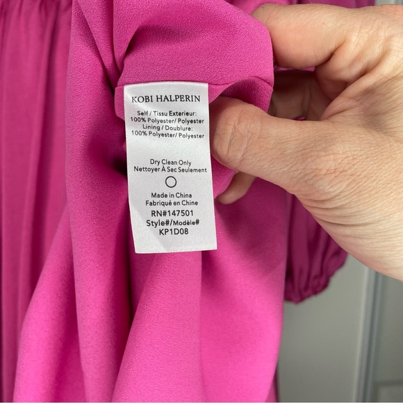 Kobi Halperin Women's Stavy Short Mini Dress in Pink Lady Sz. Large Flowy Sleek - Picture 13 of 14